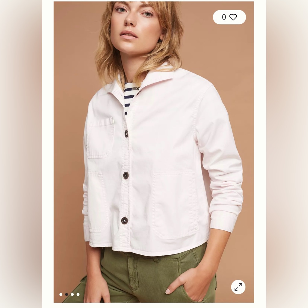 Light Pink Women's Button-Front Jacket